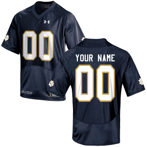 Under Armour Men Notre Dame Fighting Irish Customized College Football Jersey Navy Blue